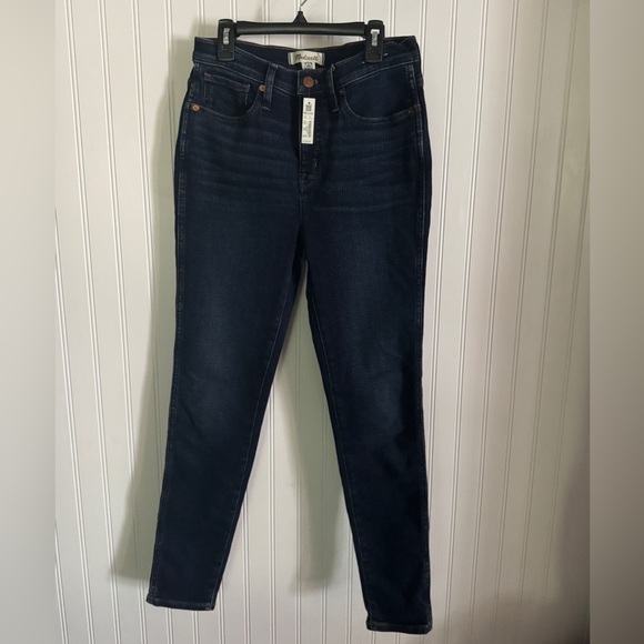 MADEWELL | 10” High-Rise Skinny dark blue denim jeans Sz 26 NWT - Picture 1 of 7